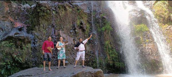 Charango Lessons at Taxopamba Waterfall, Ecuador